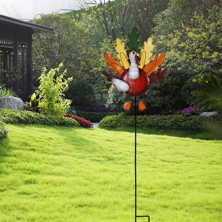 The Holiday Aisle® Metal Yard Stake Decorative Autumn Garden Stakes